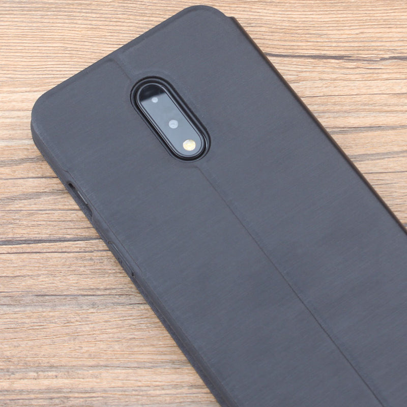 For OnePlus 7 Case Bakeey Flip with Stand Card Slot Full Body Brushed Leather Shockproof Soft Protective Case