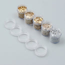 Gold Nail Art Glitter Dust Powder Silver Sequins Sheets Tips Manicure 3D Decoration Set