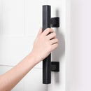 12 Inch Rustic Barn Door Handle for Sliding Door Barn Door Hardware Black Door Pull Plate Antique Long Base Gate Handles Pulls Push