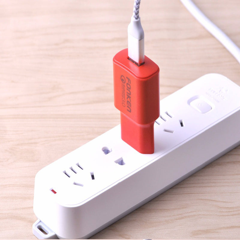 FONKEN 3A Quick Charging 3.0 USB Charger EU Plug Adapter For iPhone X XS Oneplus Pocophone HUAWEI P20 Mate20 XIAOMI MI9 S10 S10+
