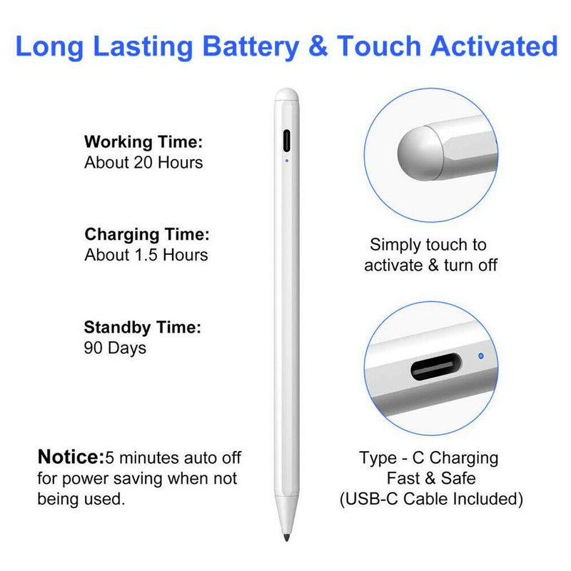 Palm Rejection Active Capacitive High Precision Touch Screen Stylus Pen Specially Designed for iPad