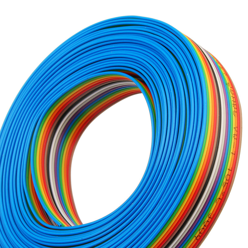 5pcs 5M 1.27mm Pitch Ribbon Cable 16P Flat Color Rainbow Ribbon Cable Wire Rainbow Cable