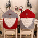 Happy New Year Merry Christmas Santa Claus Cap Table Chair Covers Red Hat Back Chair Covers Christmas Decorations for Home