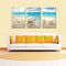 Miico Hand Painted Three Combination Decorative Paintings Beach Shell Wall Art For Home Decoration