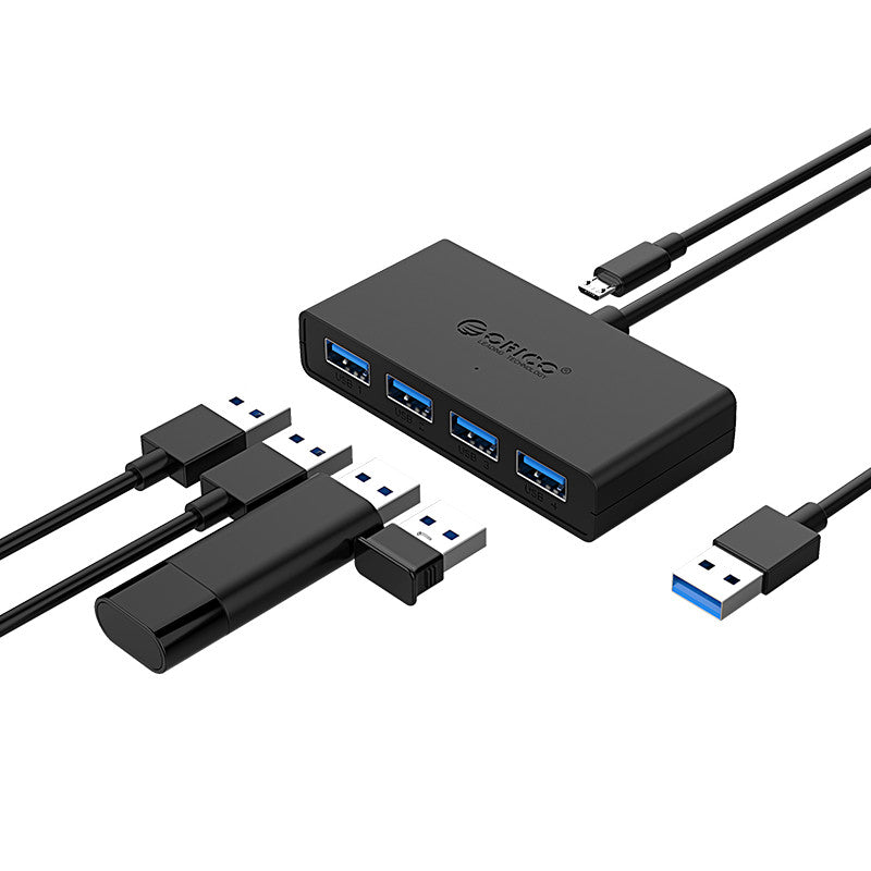 Orico H4U3 USB 3.0 to 4-Port USB 3.0 OTG Hub with Micro USB Power Port
