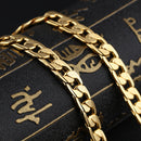 18K Gold Men's Twisted Sheet Plating Thick Single Chain Necklace