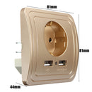 Excellway 1.5A/2A Dual USB Ports Wall Charger Power Adapter Socket Outlet Panel EU Plug Mount