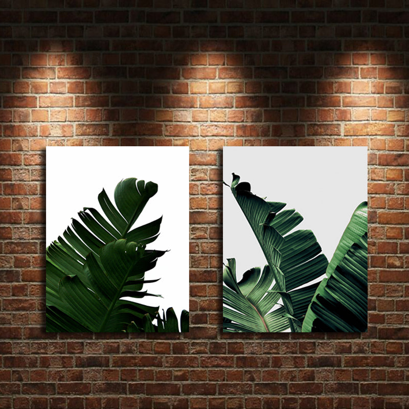 Miico Hand Painted Combination Decorative Paintings Botanic Leaves Paintings Wall Art For Home Decoration