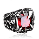Cool Punk Dragon Claw Zircon Ring Stainless Steel High Polished Ring Halloween Jewelry