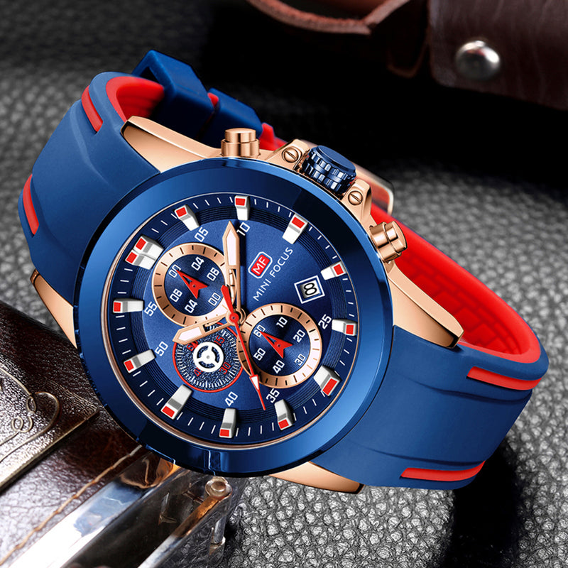 MINIFOCUS 0287G Fashion Men Watch 3ATM Waterproof Chronograph Sport Quartz Watch