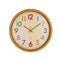 Loskii HC-40 Decorative Accurate Time Wood Grain Colorful Silent Quartz Hanging Wall Clock