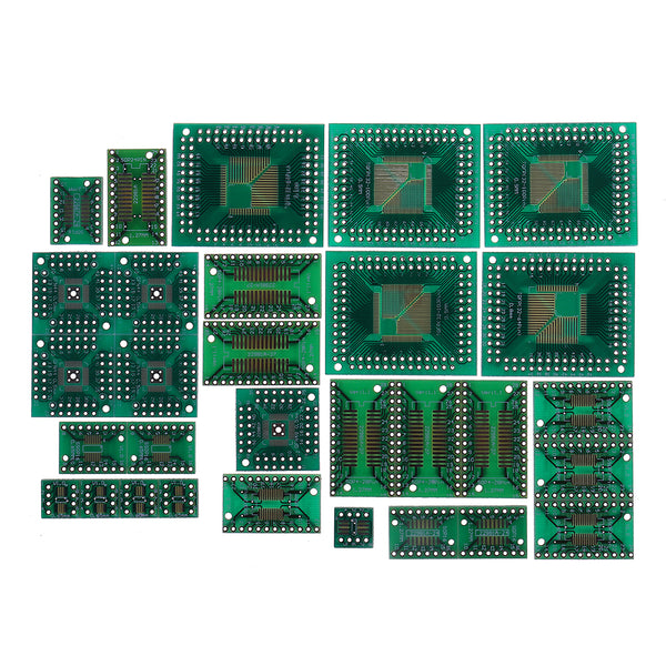 150pcs PCB Board Kit SMD Turn To DIP Adapter Converter Plate FQFP 32 44 64 80 100 HTQFP QFN48 SOP SSOP TSSOP 8 16 24 28