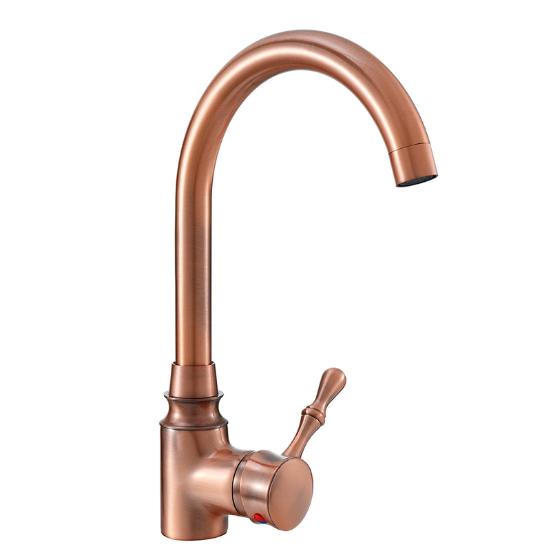 TAPCET Red Copper Antique Kitchen Basin Sink Faucet Hot&Cold Water Mixer Tap