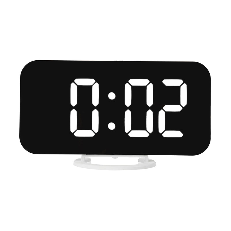 Dual USB Charger Digital LED Mirror Display Alarm Clock