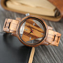Deffrun Transparent Creative Wooden Wrist Watch Unique Design Men Quartz Watch