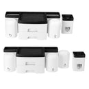 Kitchen Shelf Toothbrush Rack Hole-free Mouthwash Cup Bathroom Wall-mounted 2 Drawers Toothbrush Receptacle Rack + Toothpaste Extruder