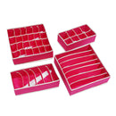 4Pcs Storage Box Underwear Bra Socks Display Non Woven Closet Drawer Container Organiser