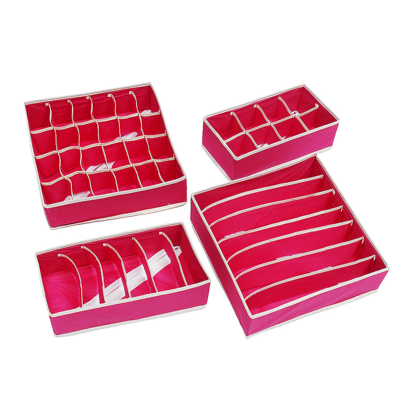 4Pcs Storage Box Underwear Bra Socks Display Non Woven Closet Drawer Container Organiser