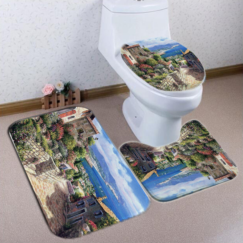 Scenery Theme Bathroom Shower Curtain Mouldproof Waterproof Polyester Bath Decorative Curtain