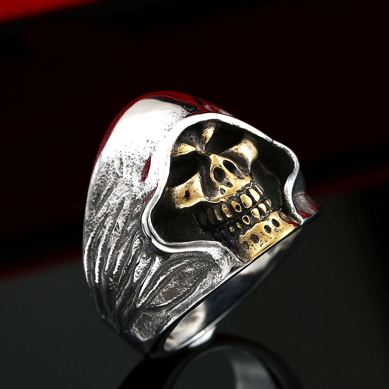 Black Skull Ring Of Death Stainless Steel Ring