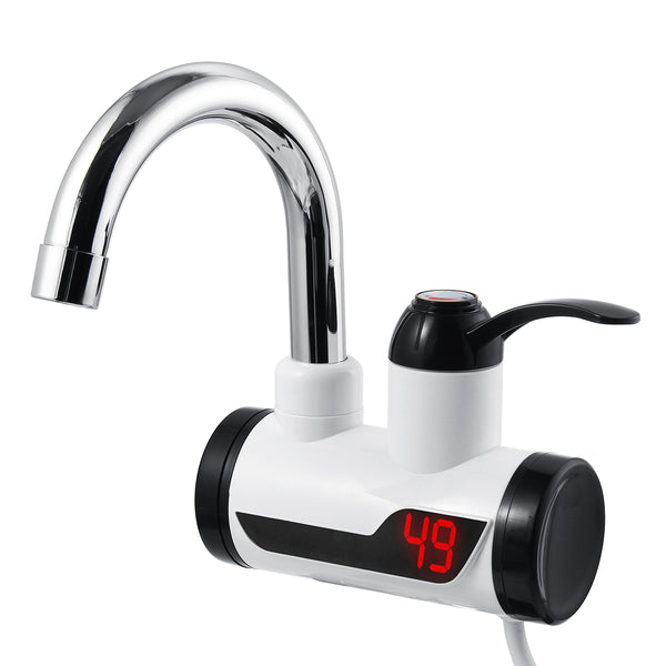 Lateral Inflow Instant Tankless Electric Hot Water Heater Faucet Kitchen Heating Tap Water Heater Led Temperature Display
