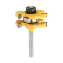 Drillpro 2Pcs 6/8mm Shank 3 Tooth T Mortise Tenon Cutter Woodworking Tongue Groove Router Bit Set