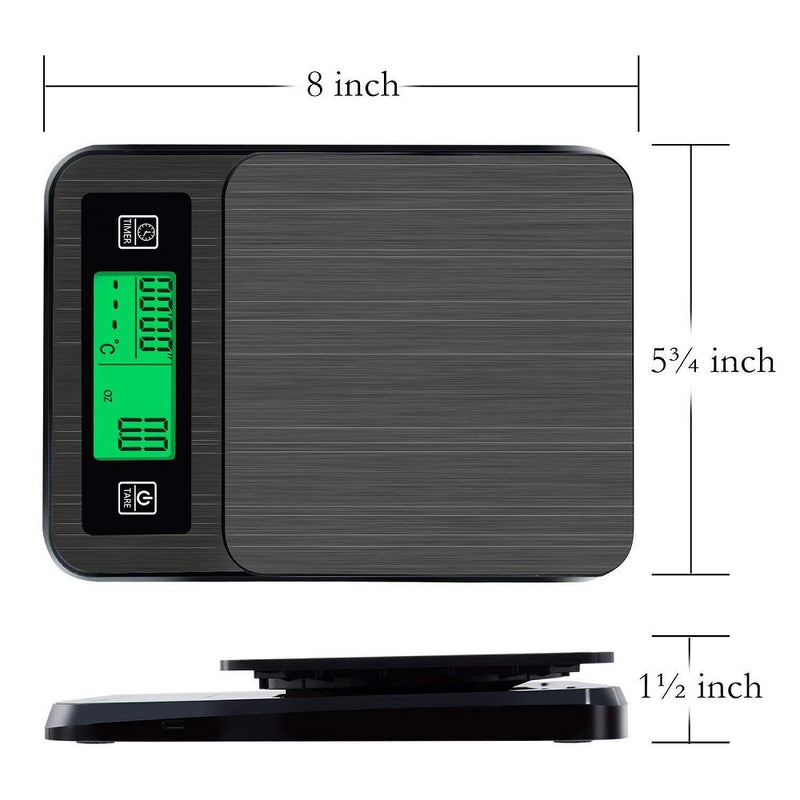 USB Charging Intelligent Precision with Timing Function Probe Digital Scale Kitchen Scale 2KG/0.1G Coffee Scale