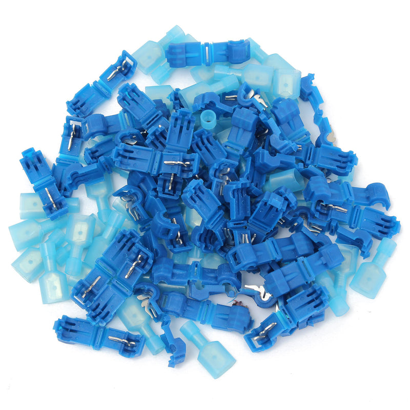 Excellway TC01 50pcs Blue Quick Splice Wire Terminal And Female Spade Connector Set