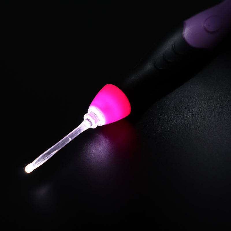9 In 1 USB Weave Craft Tools Kit LED Light Up Crochet Hooks Knitting Needles Set