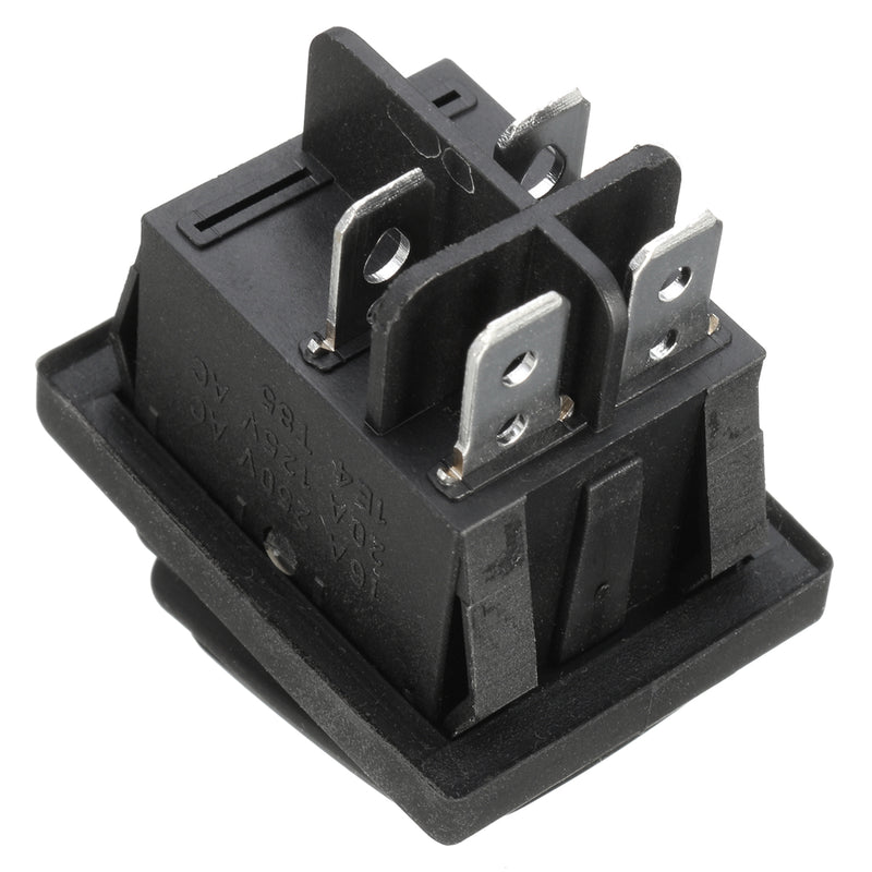 Black Waterproof 4Pin 2Position Circuits DPST ON-OFF Rocker Switch 16A 250V AC