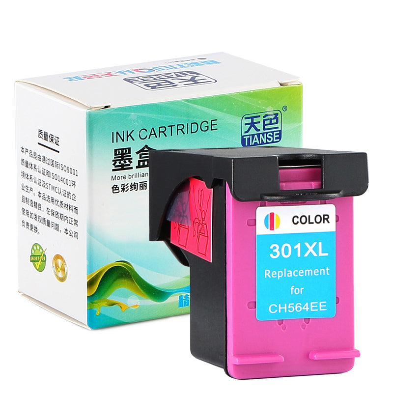 TIANSE 1 PC Replacement Ink Cartridge 301XL Printer Ink for HP 301 HP301 XL for HP Deskjet 1050 2050 2050s 2510 2540 3050 Envy 4500 4502 4504