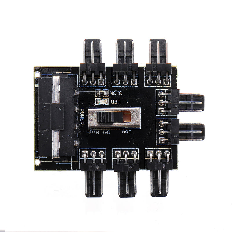 1 to 8 3Pin Fan Hub PWM SATA Molex Splitter PC Mining Cable 12V Power Supply Cooler Cooling Speed Controller Adapter