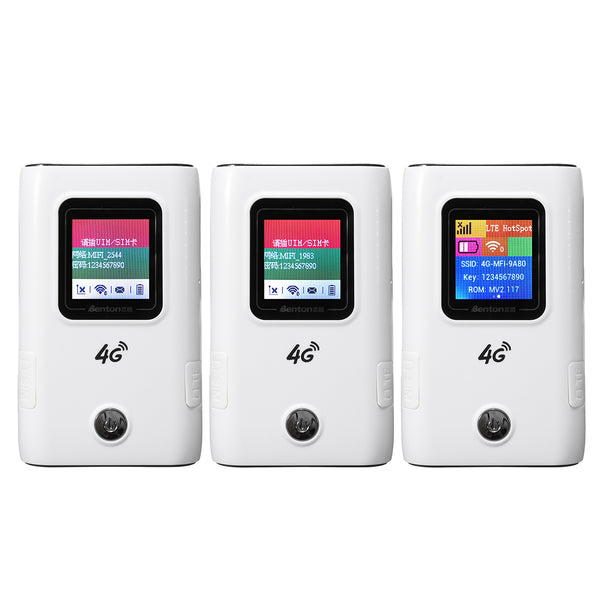 4G Wireless Mobile Router Portable Wifi Repeater Modem LCD Display 150Mbps SMS Notification 5200mAh Power Bank Charging Electronic Device Support 10 Devices