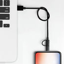 Original Xiaomi Xingka 2.4A 2 in 1 Lightning Micro USB Fast Charging Data Cable for iPhone X XR Xs for iPad Pro