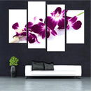 4Pcs Plum Purple Orchids Floral Canvas Pictue Wall Print Split Art Paintings Home Decor