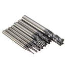 7pcs 1-8mm 4 Flutes Tungsten Carbide End Mill Set Straight Shank End Mill Cutter CNC Tool