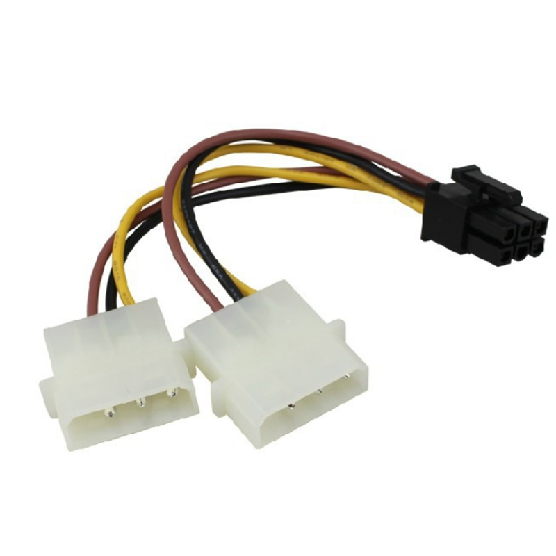 PC Power Supply Dual 4Pin to 6Pin PCI-E Graphics Card SATA Power Cable Splitter Cable Power Supply Cable