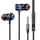 Universal Metal bass In-Ear Earbuds 3.5mm Wired Control Earphone Headphone with Mic for Mobile Phones