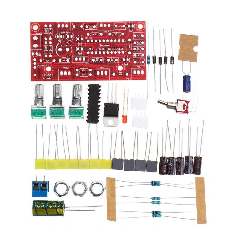 LM1036 OP-AMP HIFI Amplifier Preamplifier Volume Tone EQ Control Board DIY Kit