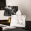 Marble Pattern Tissue Car PU Leather Office Marble Holder Decoration Napkin Box