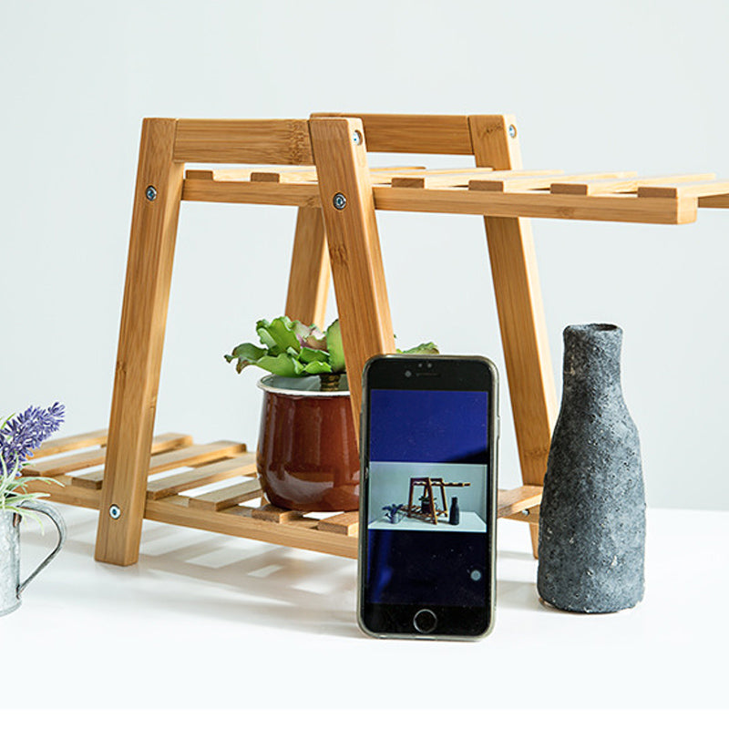 Bamboo Wooden Plant Stand Indoor Outdoor Garden Planter Flower Pot Shelf