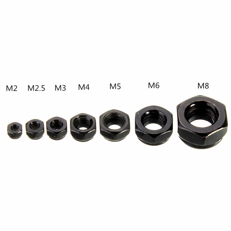 Suleve CS1 50pcs Carbon Steel Self Locking Hex Nut Nylon Insert Lock Nut M2/M2.5/M3/M4/M5/M6/M8/M10/M12