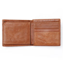 RFID Blocking Men's Purse Genuine Leather Bifold Anti Theft Credit Card Wallet