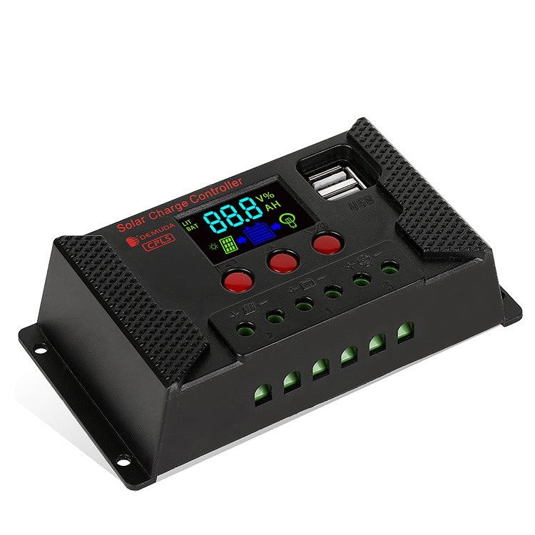 Minleaf PWM 10A/20A/30A 12/24V Auto Adapt LCD Solar Charge Controller Photovoltaic Solar Panel Controller Battery Regulator Adjustable Parameter