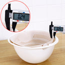 Double Layer Round Drain Basket Kitchen Bracket For Washing Fruit Vegetable