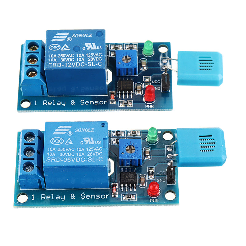 HR202 Blue Sensor DC 5V/12V 1 Channal Humidity Sensitive Switch Relay Module Humidity Controller Humidity Sensor Module