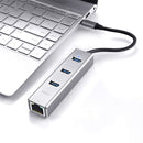 ROCK 4 in 1 Type-c to 3 Female USB 3.0 RJ45 OTG Adapter Smart Hub Docking Station for Mobile Phone Tablet PC