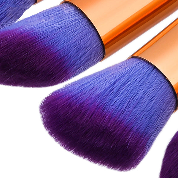 10pcs Pink Purple Soft Makeup Brushes Set Kit Eye Shadow Lips Shaping Blending Foundation Powder