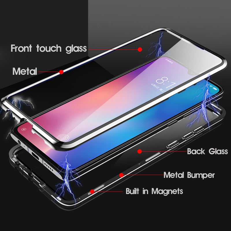 Bakeey 360 Front+Back Double-sided Full Body 9H Tempered Glass Metal Magnetic Adsorption Flip Protective Case For Xiaomi Mi 9 Mi9 Lite  / Xiaomi Mi CC 9