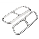 Exterior Rear Tail Tip Pipe End Exhaust Muffler Cover Trim Decoration Stainless Steel 2pcs For Audi Q7 4M 2016 2017 2018